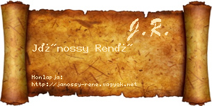 Jánossy René névjegykártya